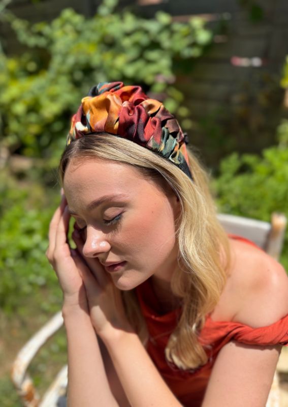 Medium Nemesis Headband, Orange Print