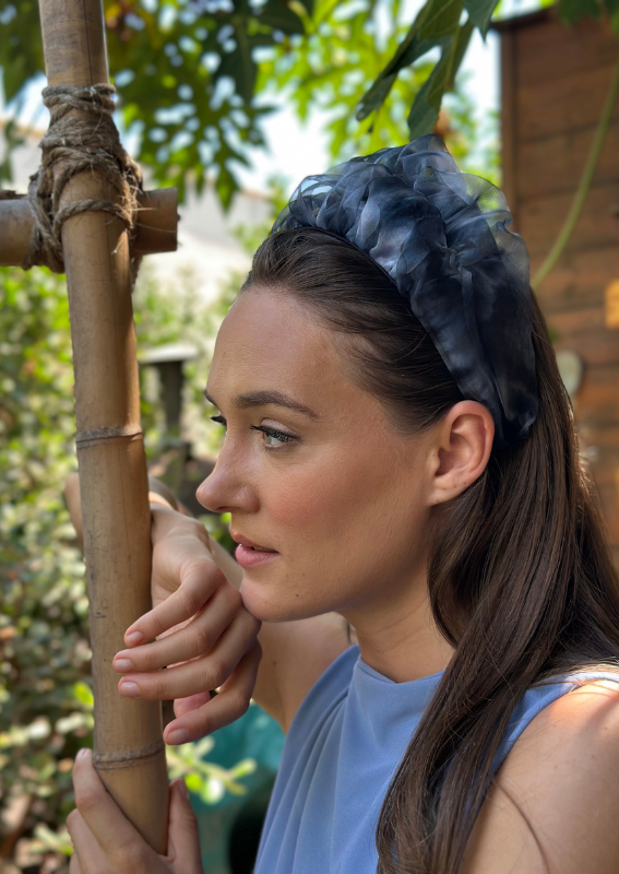 Medium Renee Headband, Gray Print
