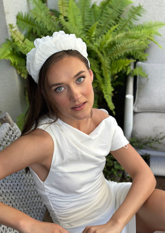 Medium Renee Headband, White