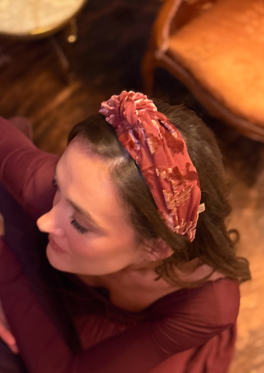 Maya Narrow Headband – Smoky Burgundy