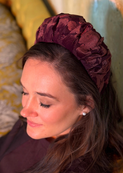 Viola Wide Velvet Headband – Chocolate Brown
