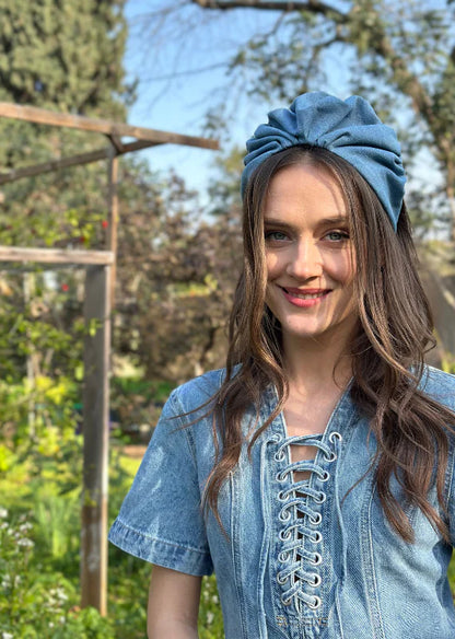 Medium Celine Headband, Denim