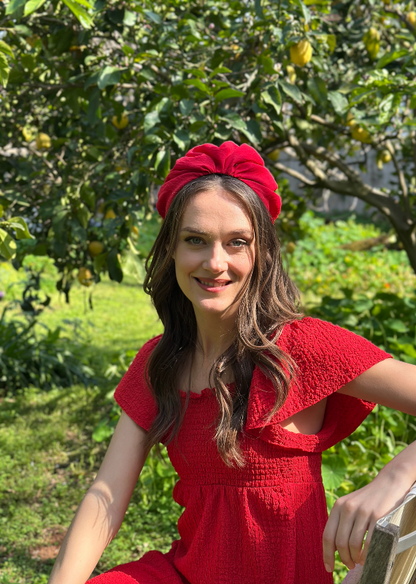 Medium Celine Headband, Red