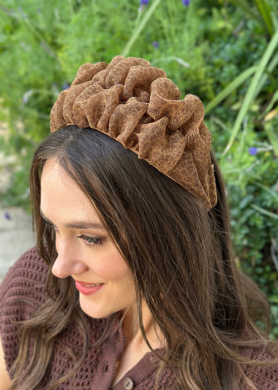 Wide Renee Headband, Golden Tiger