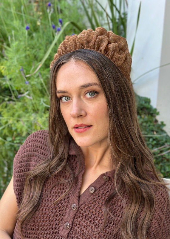 Wide Renee Headband, Golden Tiger