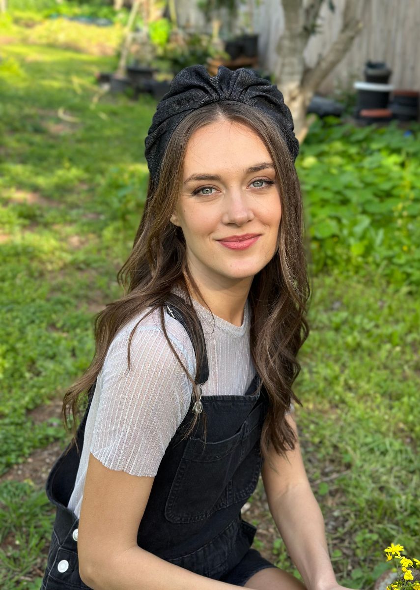 Celine,Tie-in-Back, Black Denim