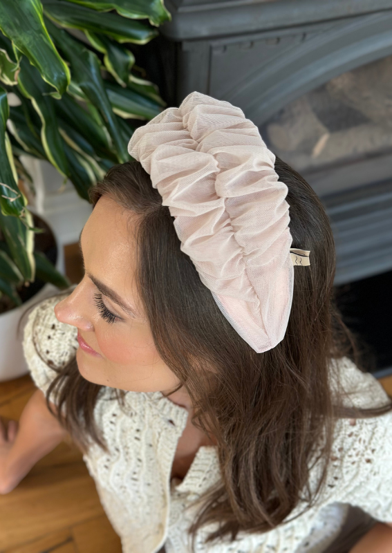Medium Renee Headband, Pale Pink