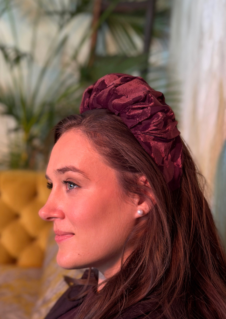 Viola Wide Velvet Headband – Chocolate Brown