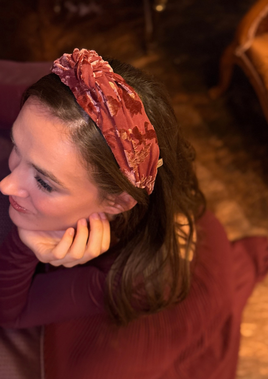 Maya Narrow Headband – Smoky Burgundy