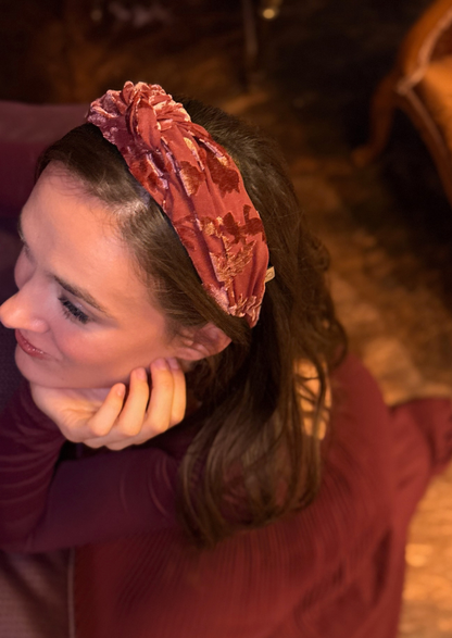 Maya Narrow Headband – Smoky Burgundy