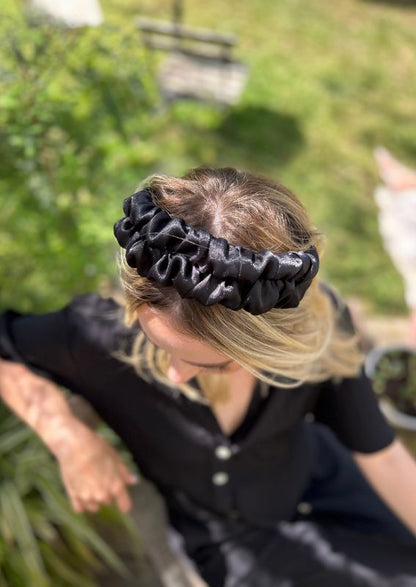 Petite Renee Headband, Black Organza