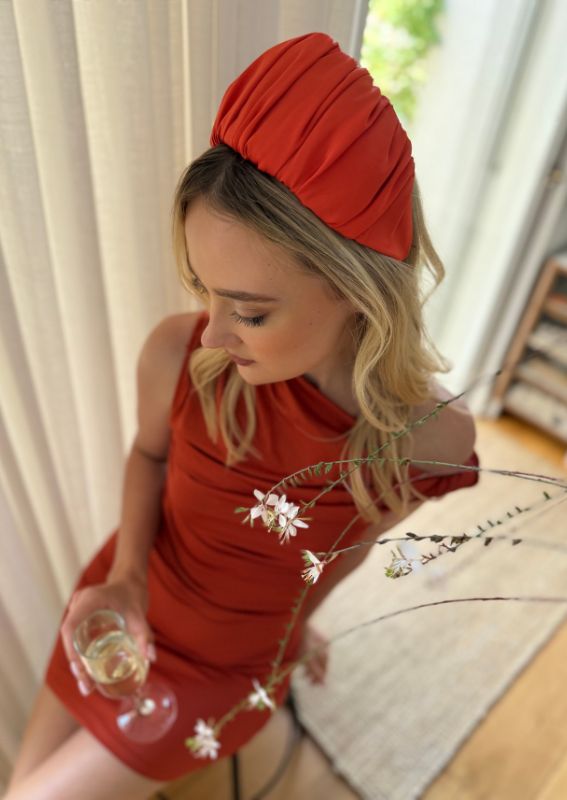 Wide Mila Headband, Orange