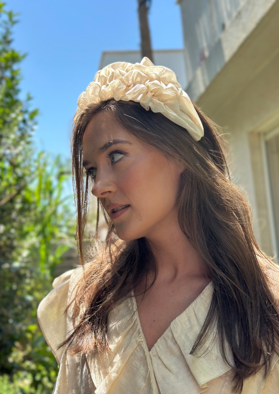 Wide Renee Headband, Cream