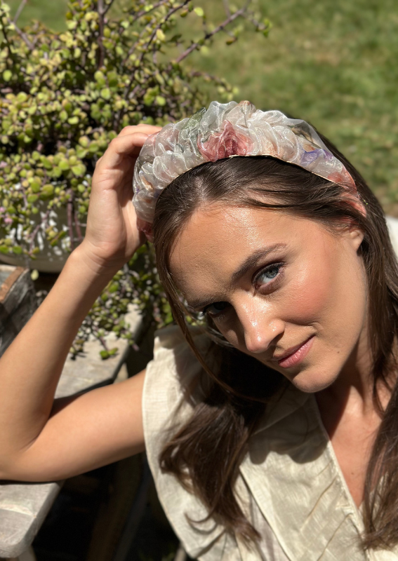 Petite Renee Headband, Natural Floral
