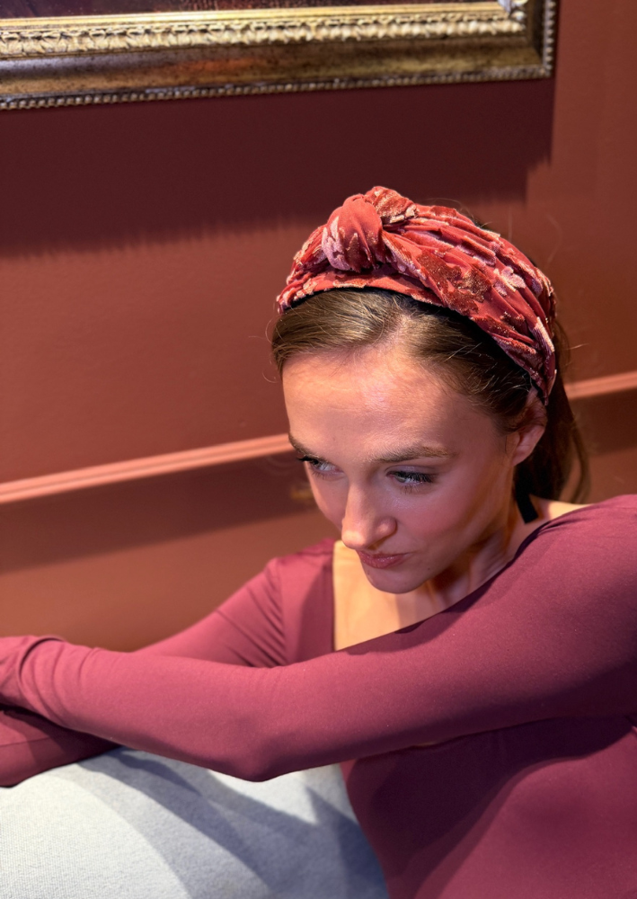 Maya Tie Headband – Smoky Burgundy