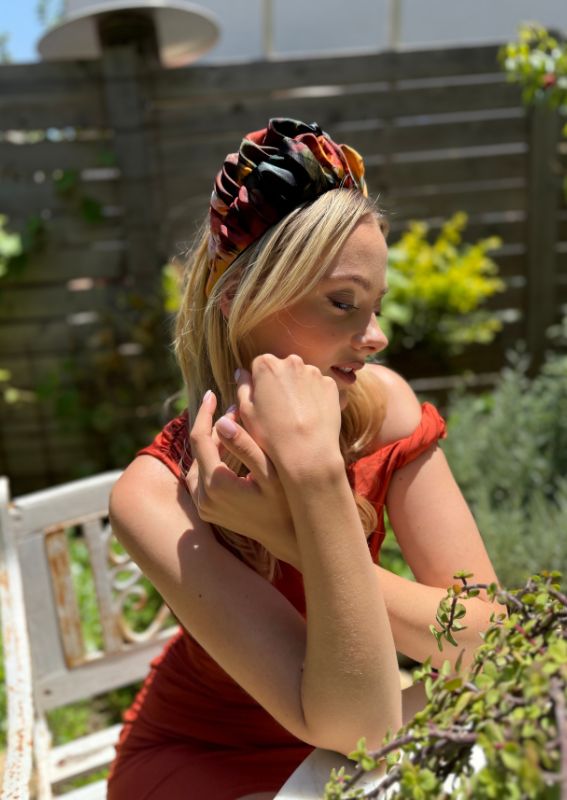 Medium Nemesis Headband, Orange Print