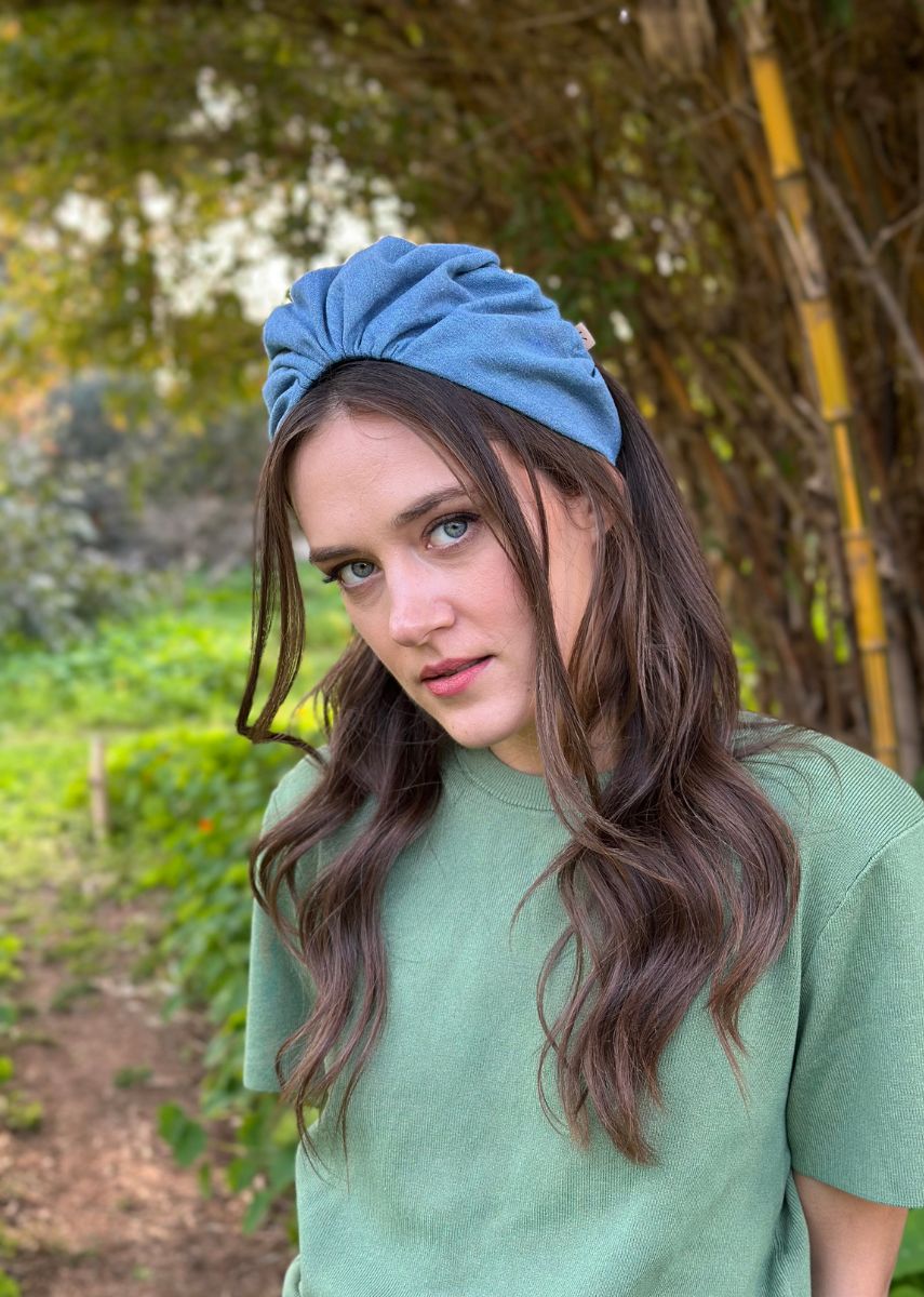 Wide Celine Headband,Denim