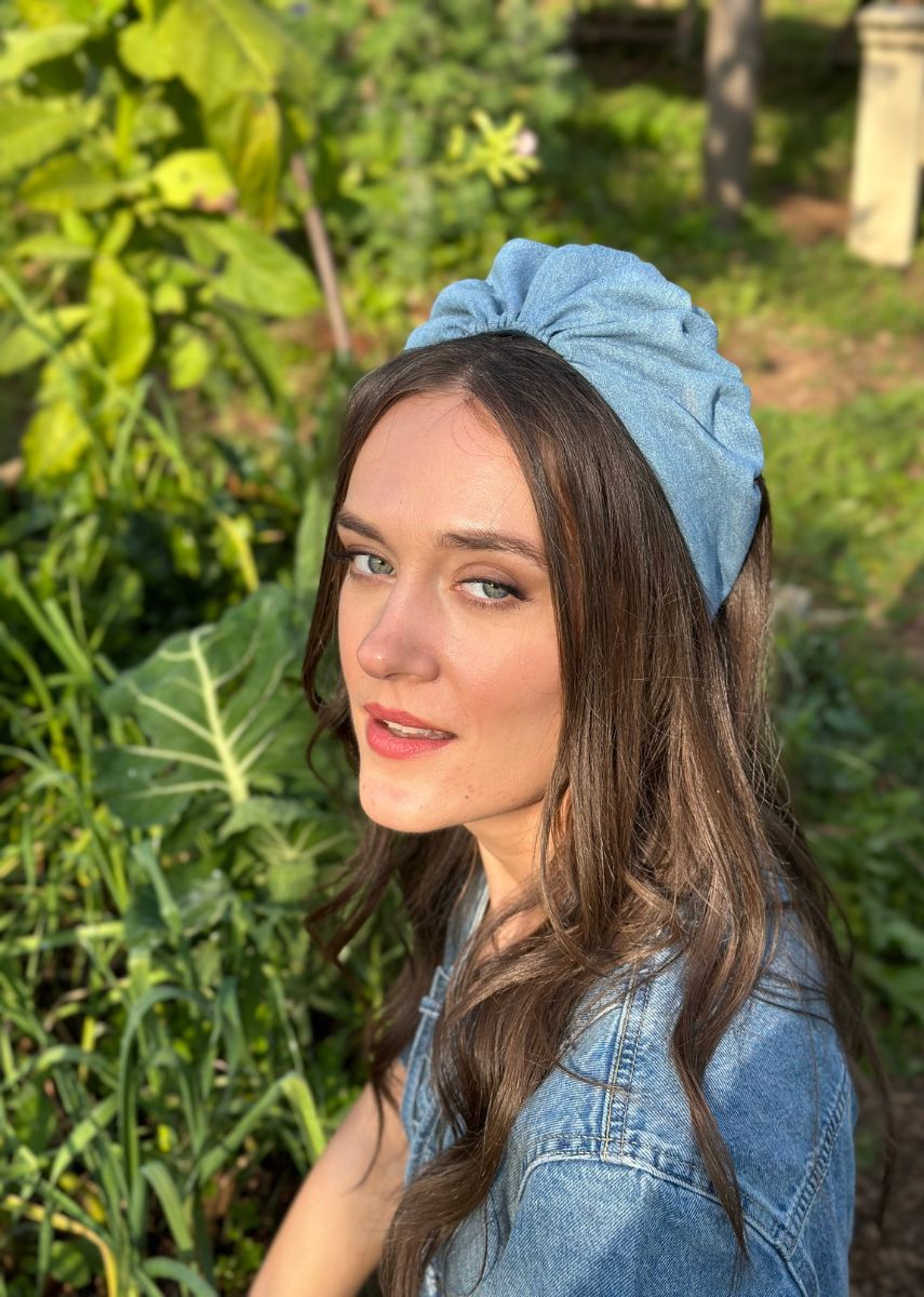 Celine,Tie-in-Back, Denim