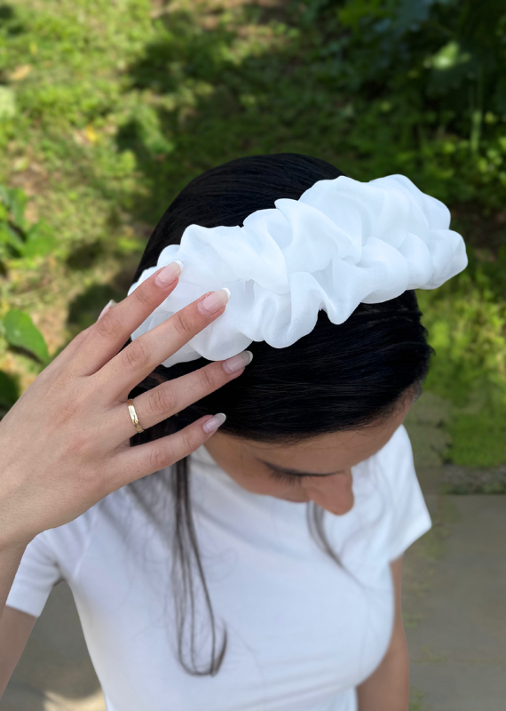 Renee Headband, white pearl