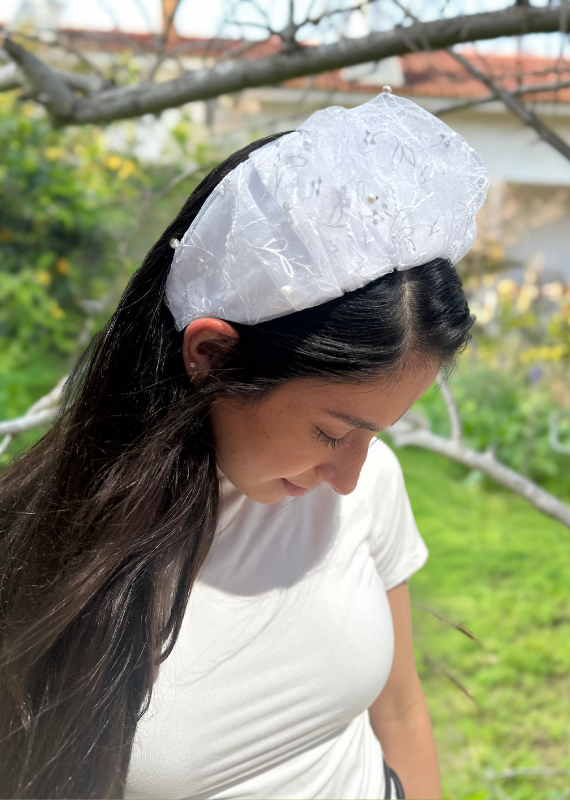 Wide Viola Headband, Blanche