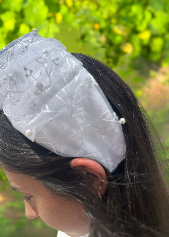 Wide Viola Headband, Blanche