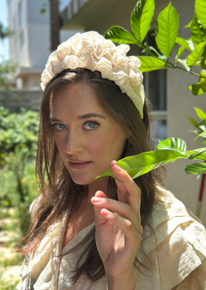 Wide Renee Headband, Cream