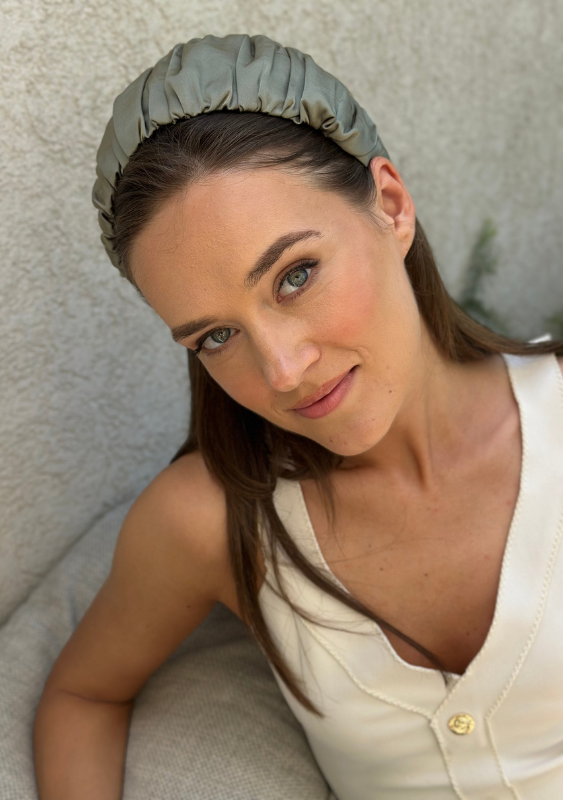 Wide Mila Headband, Sage Green