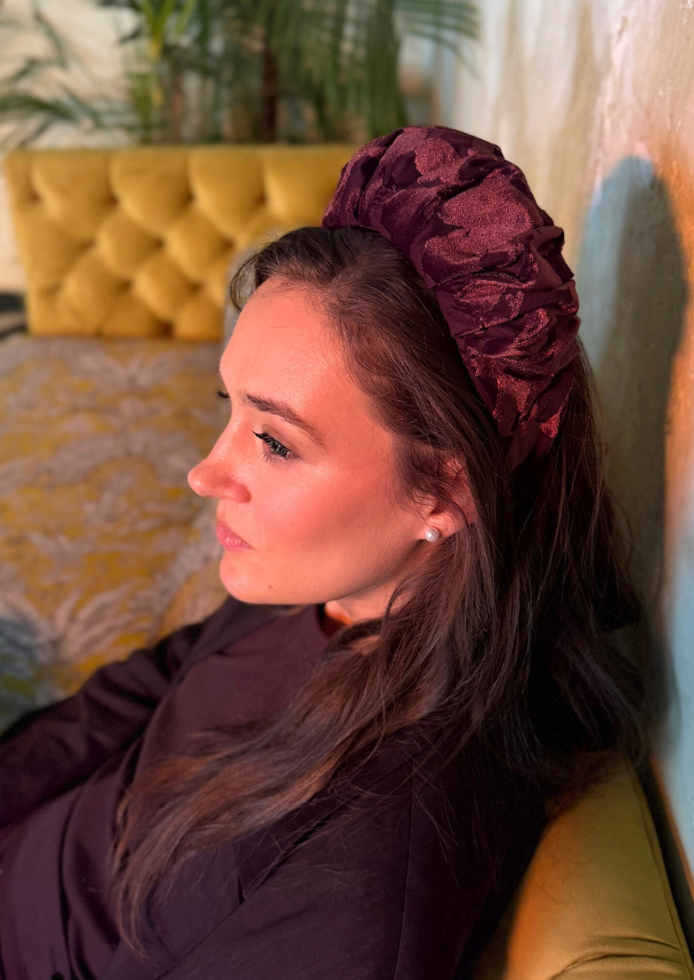 Viola Wide Velvet Headband – Chocolate Brown