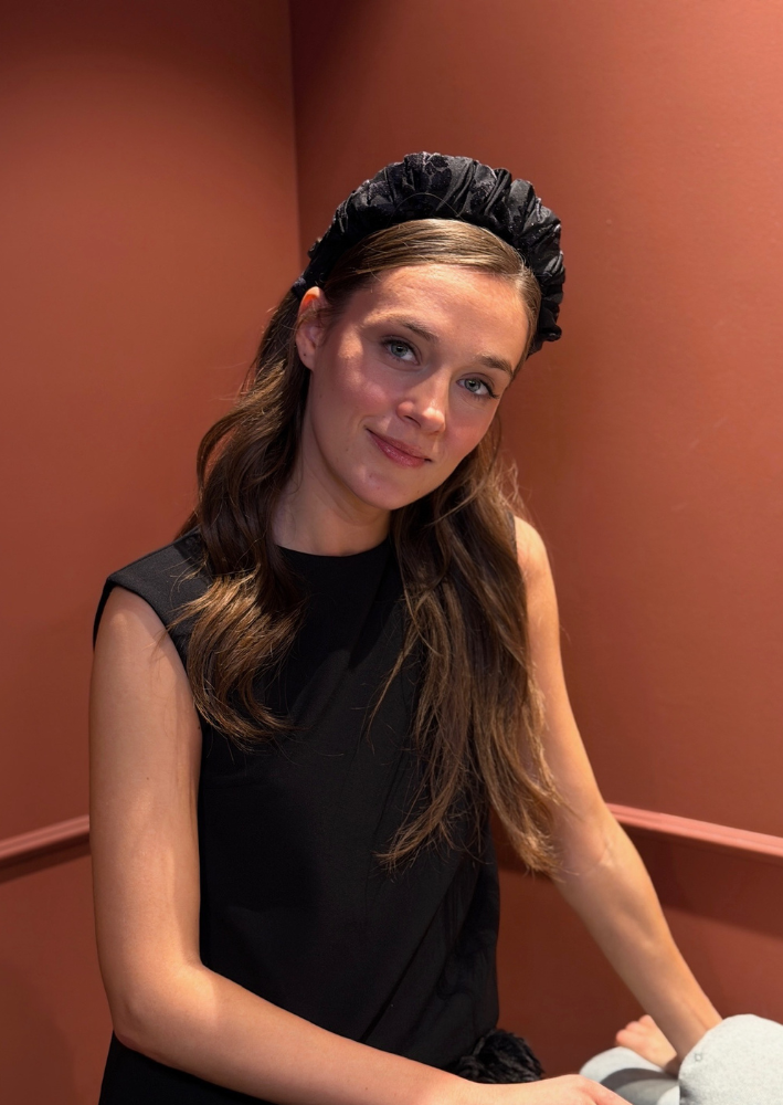 Viola Wide Velvet Headband – Black