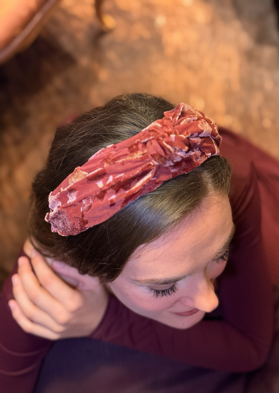 Maya Narrow Headband – Smoky Burgundy