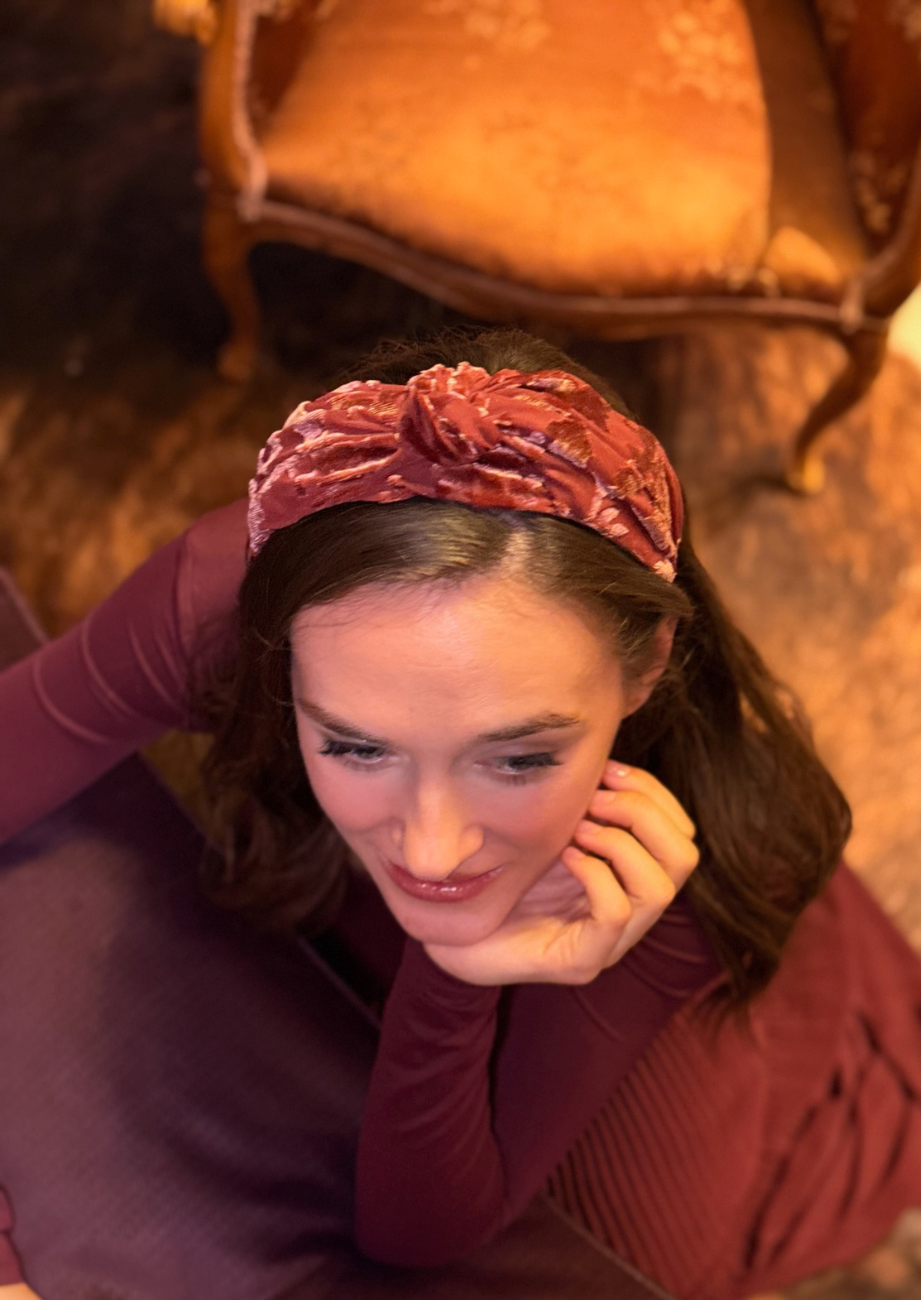 Maya Narrow Headband – Smoky Burgundy