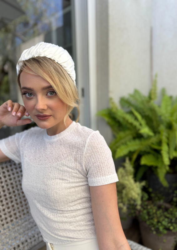 Medium Mila Headband, White