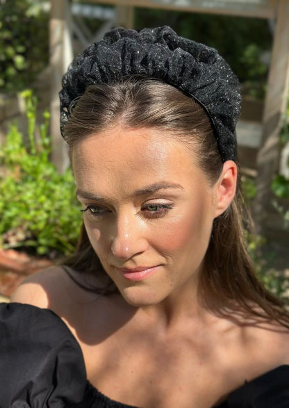 Renee Headband, Black organza
