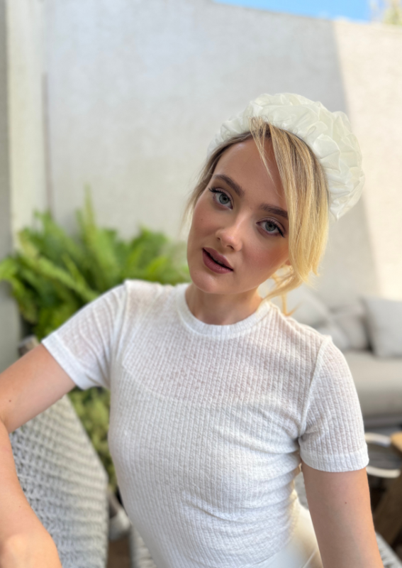 Wide Renee Headband, White