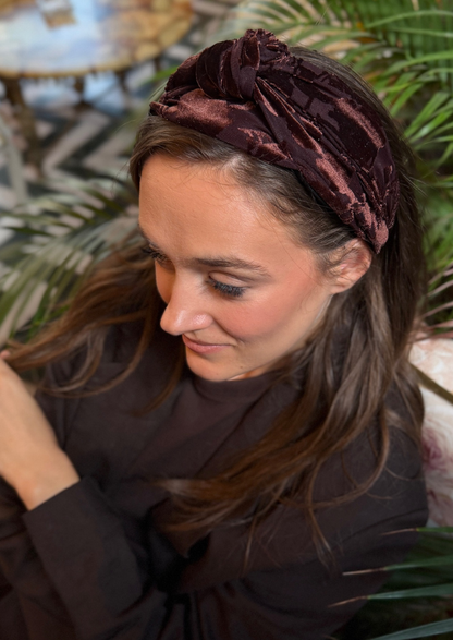 Maya Tie Headband – Chocolate Brown