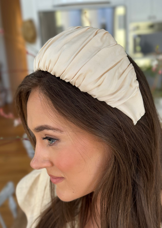 Wide Mila Headband, Cream
