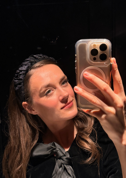Viola Petite Velvet Headband – Black