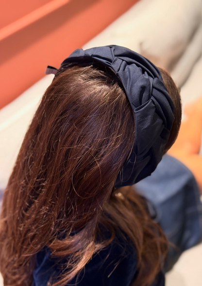 Luna Tie Headband – Navy Blue