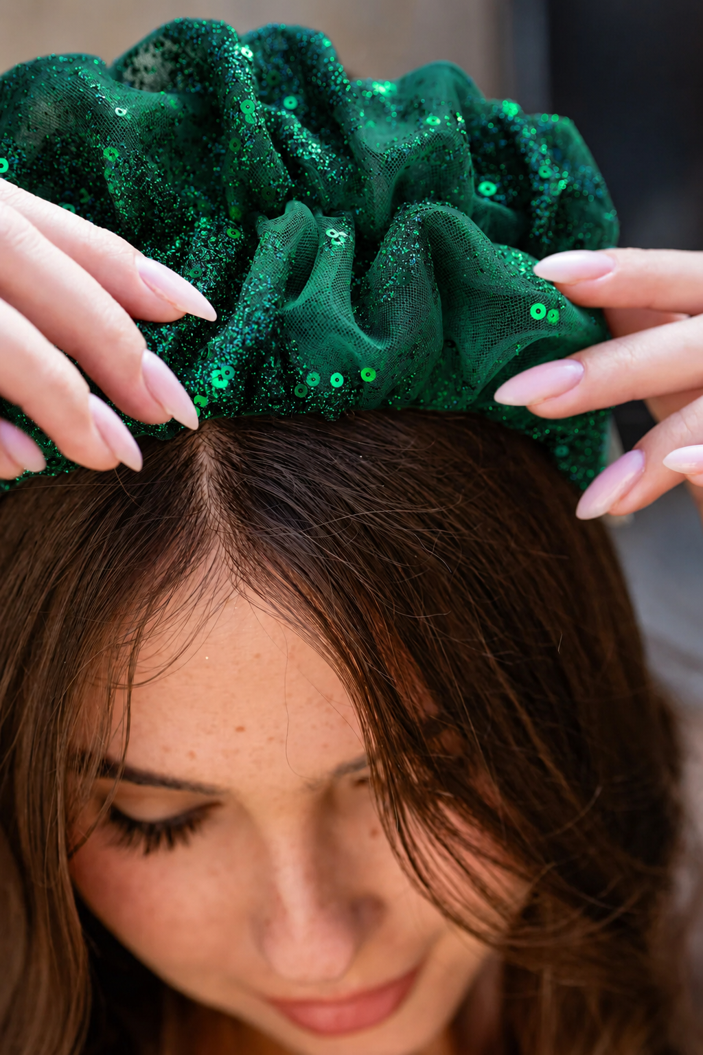 Renee Headband – Medium Shimmering Green