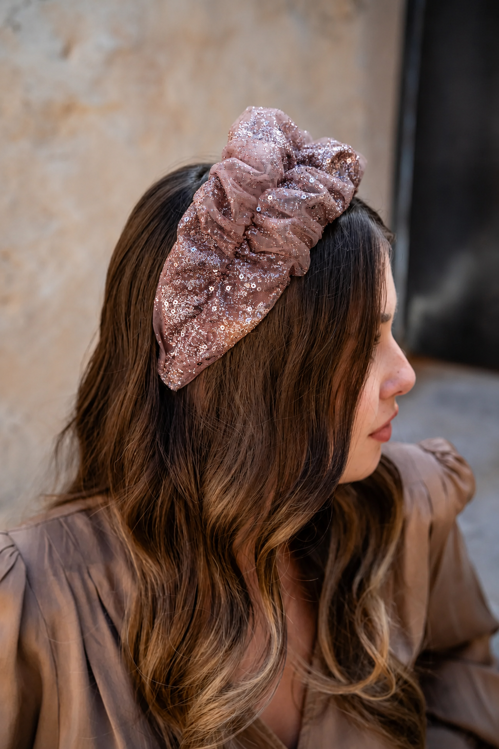 Renee Headband – Medium Shimmering Pink