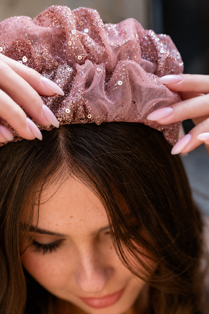 Renee Headband – Medium Shimmering Pink