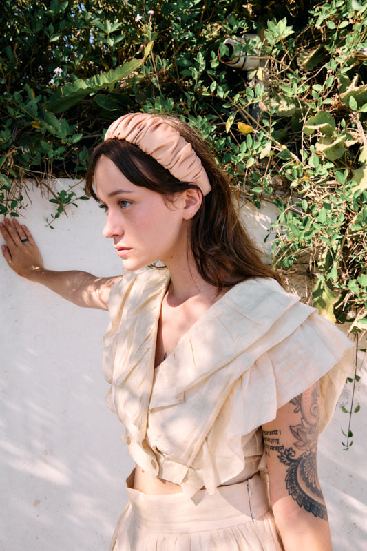 Mila Narrow Headband – White