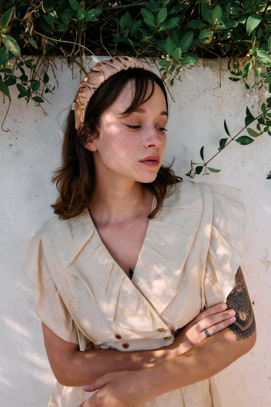 Mila Narrow Headband – White