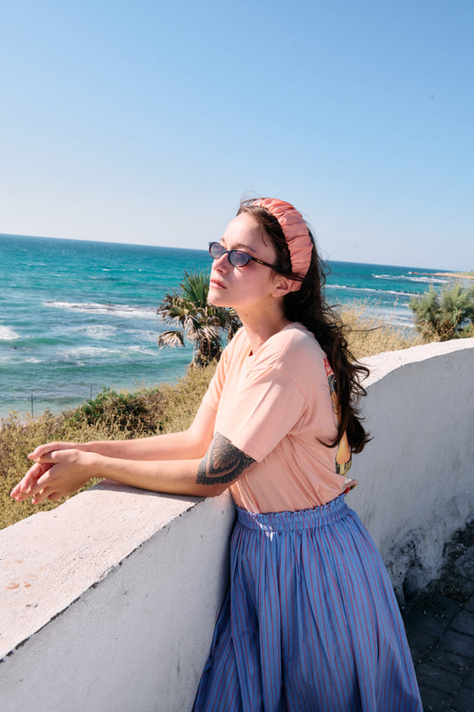 Mila Narrow Headband – Peach