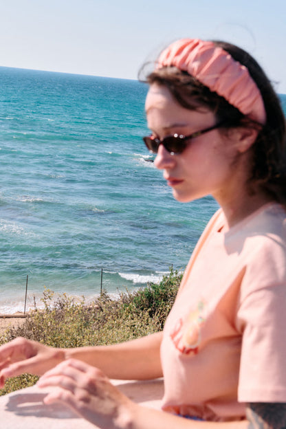 Mila Narrow Headband – Peach