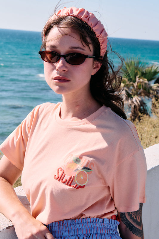 Mila Narrow Headband – Peach