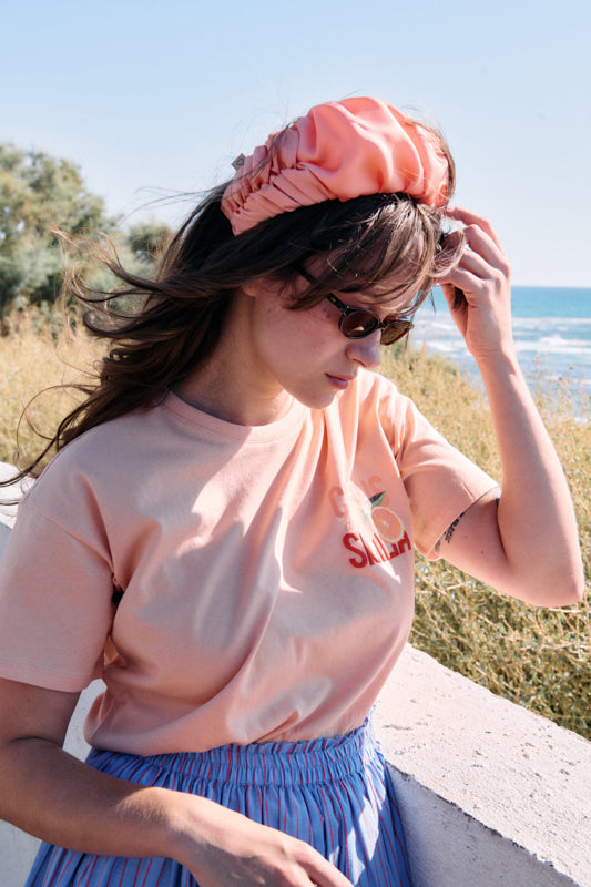 Jan Wide Headband – Peach