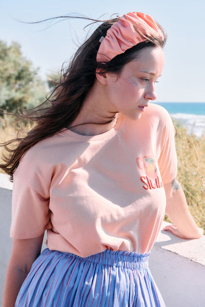 Mila Wide Headband – Peach