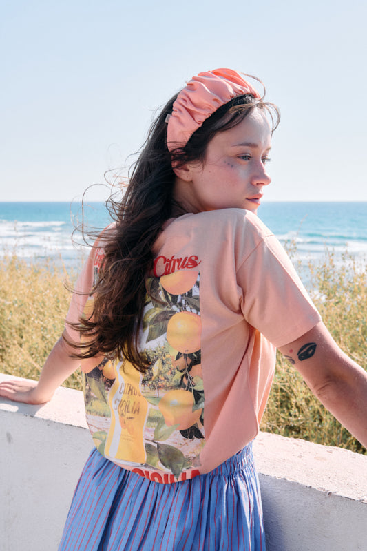 Mila Wide Headband – Peach