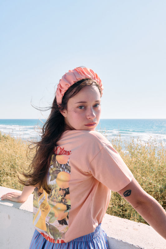Mila Wide Headband – Peach